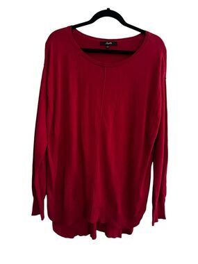 NWT LEIGHTON Womens Large Red Tunic Sweater Valentines Day #1975